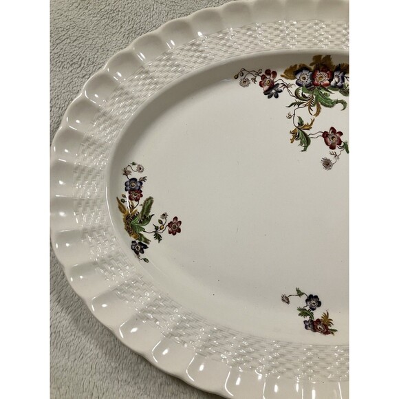 Copeland Spode England Wicker Lane 15” Oval Serving Platter Floral Cottage Core - Picture 2 of 8